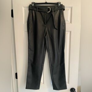 Loft Faux Leather Belted Pants. Size 2